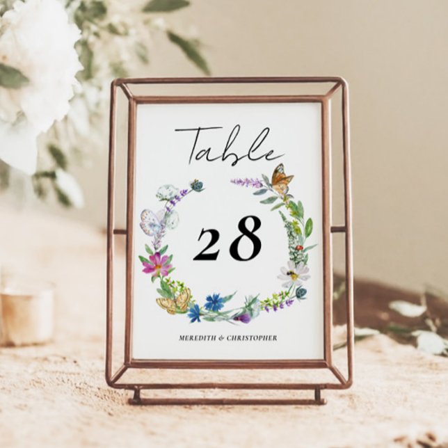 Bright Wildflower Wedding Table Number (Creator Uploaded)