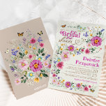 Bright Wildflowers Butterfly Garden Bridal Shower Invitation<br><div class="desc">Featuring a vibrant array of colourful boho wildflowers and delicate vintage butterflies, this whimsical bridal shower invitation embodies the freshness and whimsy of spring. The floral arrangement bursts with lively colours, intertwined with the graceful flutter of butterfly wings, each element rendered in exquisite detail to capture the essence of a...</div>