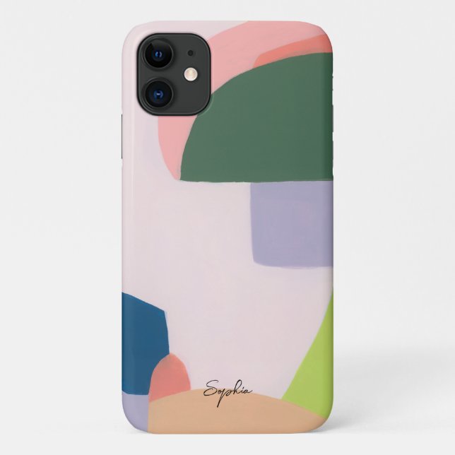 Bright Wonder 3 Colourful Abstract Art Custom Name Case-Mate iPhone Case (Back)