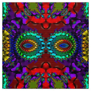 BRIGHT! WOW! Purple Red Green Turquoise ~  Fabric