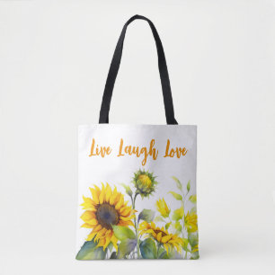 Bright wWatercolor Sunflowers Tote Bag