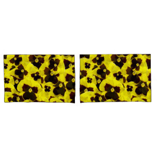 Bright Yellow And Brown Pansies, Pillowcase