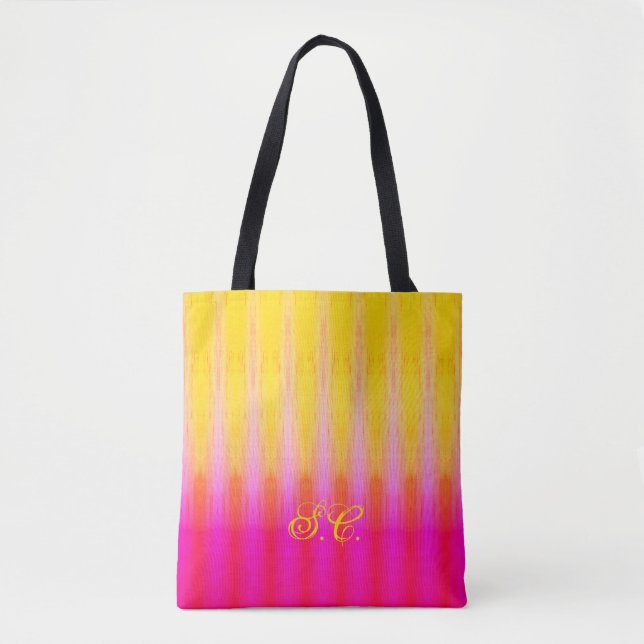 Bright Yellow and Pink Tote Bag (Front)