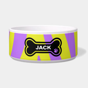Bright Yellow and Purple Personalised Dog