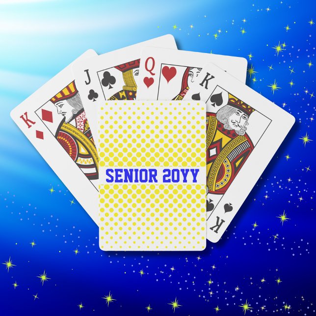 Bright Yellow and White 2024 High School Senior Playing Cards (Creator Uploaded)
