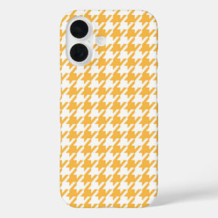 Bright Yellow and White Classic Houndstooth Check iPhone 16 Case