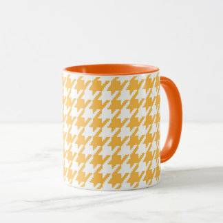 Bright Yellow and White Classic Houndstooth Check Mug