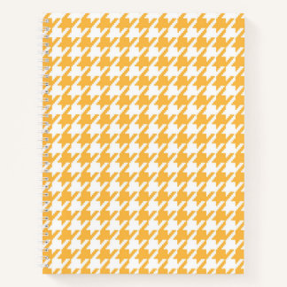 Bright Yellow and White Classic Houndstooth Check Notebook