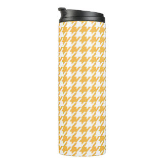 Bright Yellow and White Classic Houndstooth Check Thermal Tumbler
