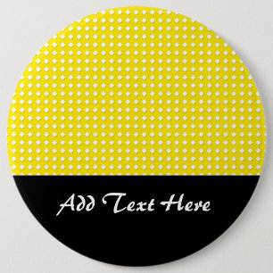 Bright Yellow and White Little Diamonds Pattern 6 Cm Round Badge