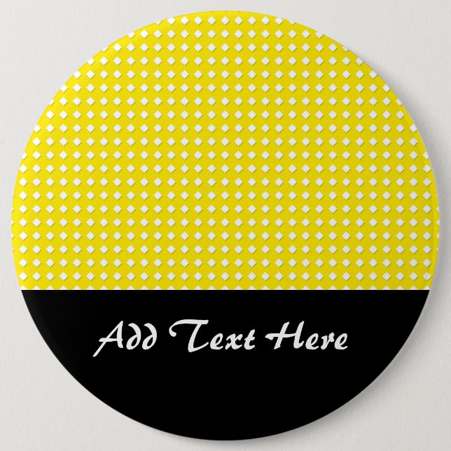 Bright Yellow and White Little Diamonds Pattern 6 Cm Round Badge (Front)