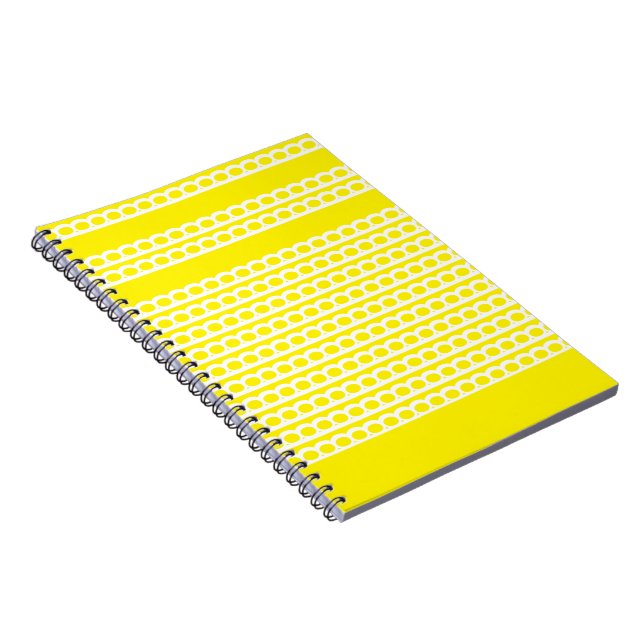 Bright Yellow  and white Modern bubble Waves Notebook (Right Side)