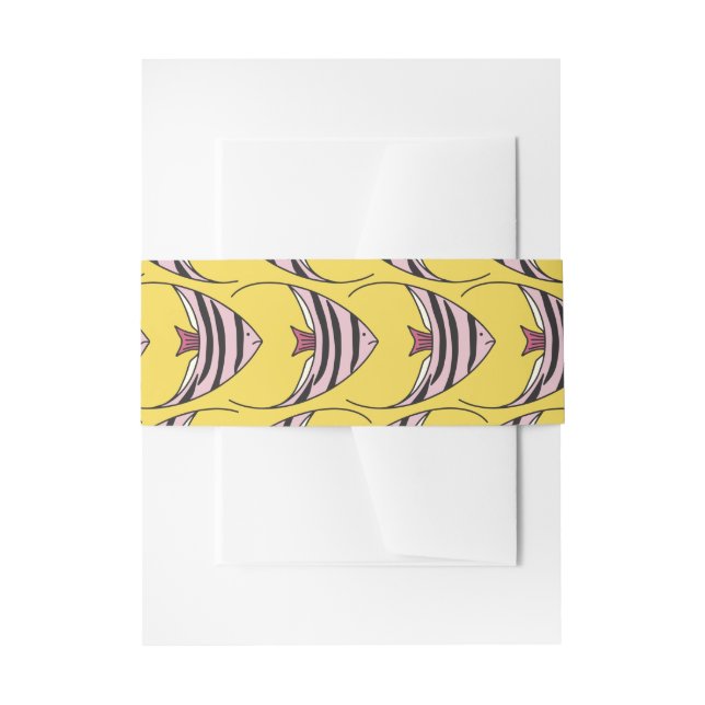 Bright Yellow Angel Fish Invitation Belly Band (Front Example)