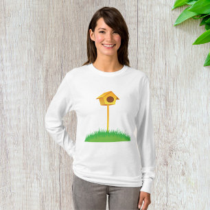 Bright Yellow Birdhouse on Grass T-Shirt
