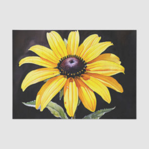 Bright Yellow Black Eyed Susan Watercolor  Tissue Paper