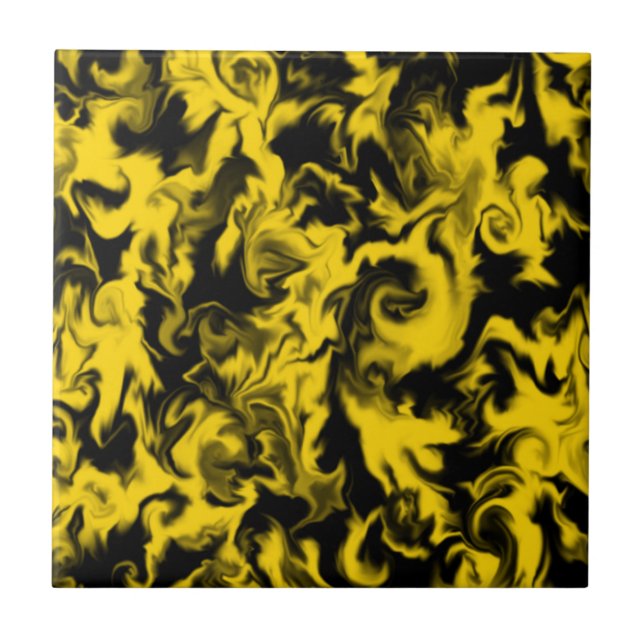Bright Yellow & Black mixed colour tile (Front)