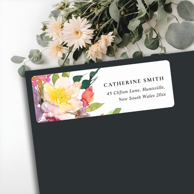 BRIGHT YELLOW BLUSH BURGUNDY FLORAL BUNCH ADDRESS (Creator Uploaded)