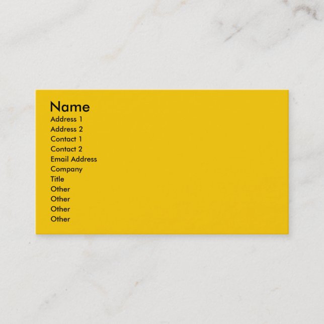 bright yellow business card (Front)