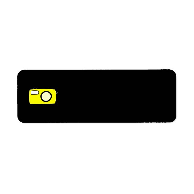 Bright Yellow Camera. On Black. (Front)