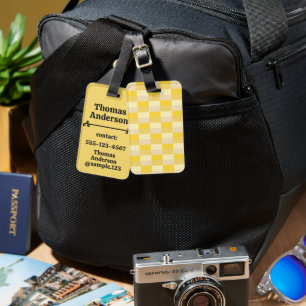 Bright Yellow Color Blocks Luggage Tag