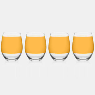  Bright yellow (Crayola) (solid colour)  Stemless Wine Glass