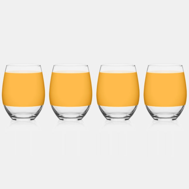  Bright yellow (Crayola) (solid colour)  Stemless Wine Glass (Front)
