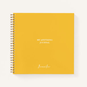 Bright Yellow Custom Minimalistic Spiral Notebook
