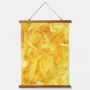 Bright Yellow Feathers Hanging Tapestry