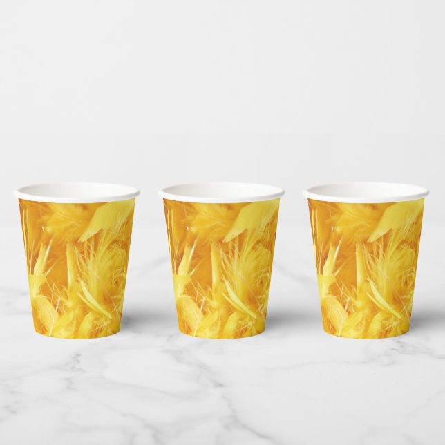 Bright Yellow Feathers Paper Cups (Multi)