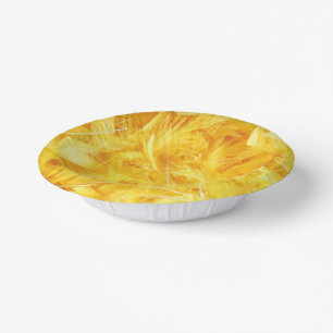 Bright Yellow Feathers Paper Plate