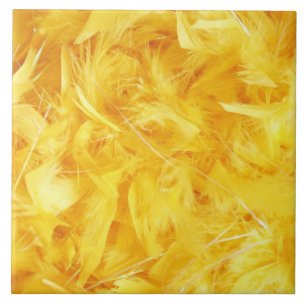 Bright Yellow Feathers Tile