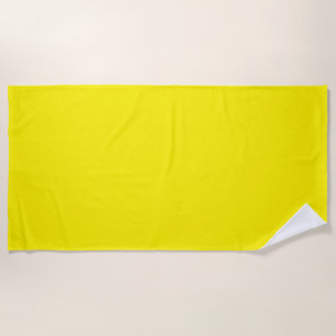 Bright Yellow #FFF3000, Banana Yellow Beach Towel