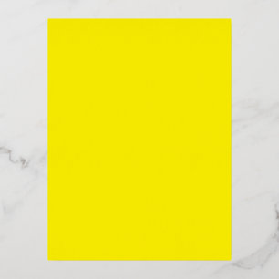 Bright Yellow #FFF3000, Banana Yellow Foil Holiday Postcard