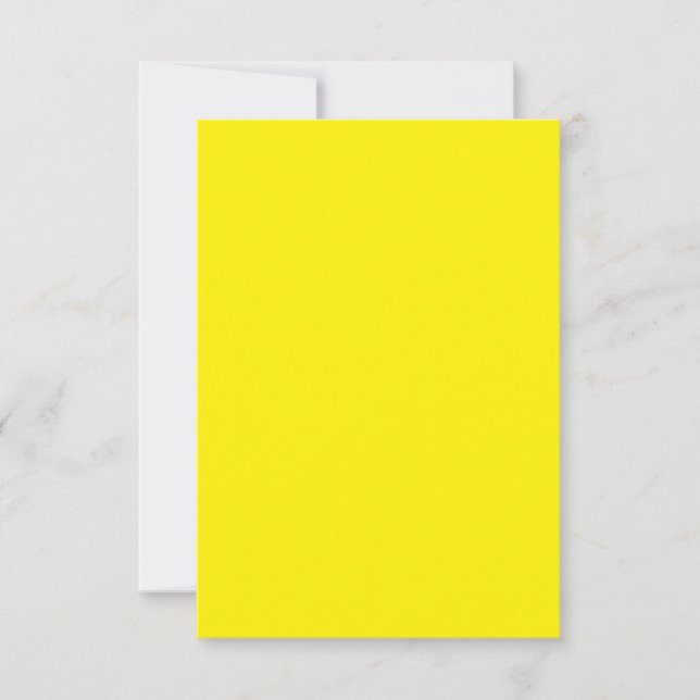 Bright Yellow #FFF3000, Banana Yellow RSVP Card (Front)