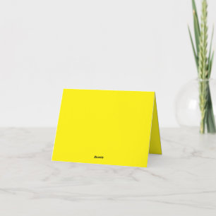 Bright Yellow #FFF3000 Folded Thank You Card