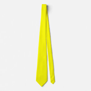 Bright Yellow FFFF00 Colour - Add Your Name Option Tie