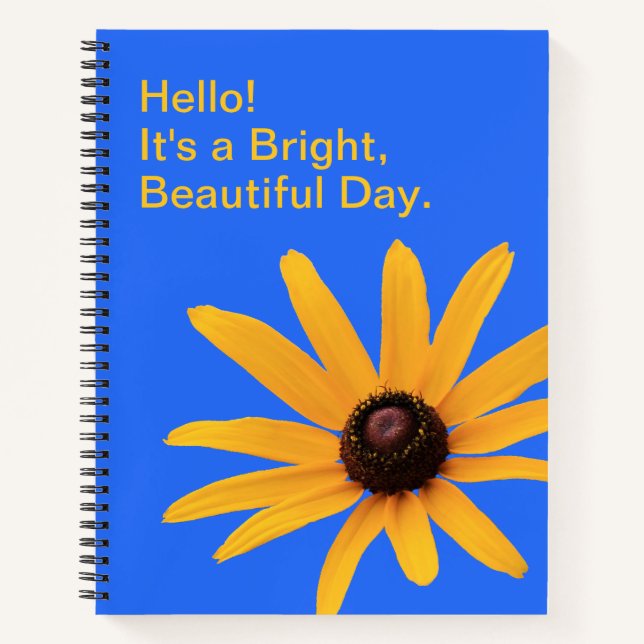 Bright Yellow Floral Petals on Royal Blue Notebook (Front)