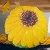 Bright yellow flower after rain