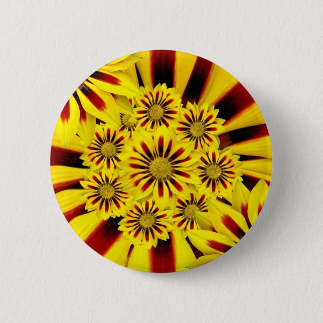 Bright Yellow Flowers 6 Cm Round Badge (Front)