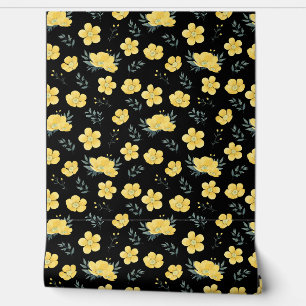Bright Yellow Flowers Wallpaper for Vibrant Spaces