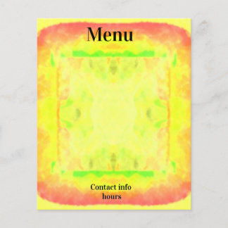 Bright yellow framed menu art paper