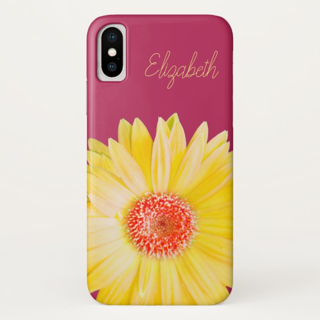 Bright Yellow Gerber Daisy Photo | Personalised Case-Mate iPhone Case (Back)
