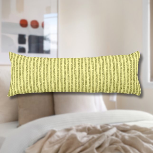 Bright Yellow Glitter Style Vertical Stripes Body Cushion (Creator Uploaded)