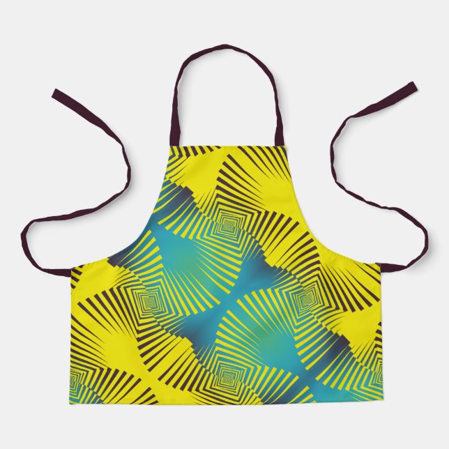 Bright Yellow Green Abstract Jungle Style Pattern Apron (Front)