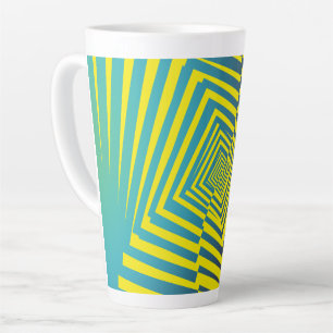 Bright Yellow Green Abstract Jungle Style Pattern Latte Mug