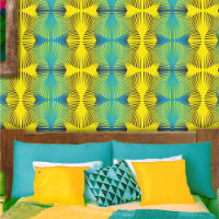 Bright Yellow Green Abstract Tropical Pattern