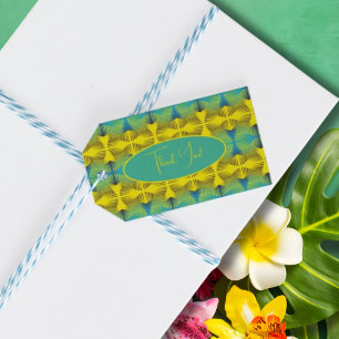 Bright Yellow Green Jungle Style Pattern Editable Gift Tags