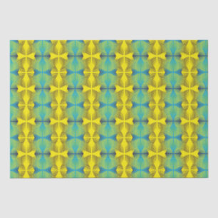 Bright Yellow Green Jungle Style Pattern Monogram Tissue Paper