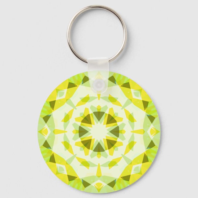 Bright Yellow Green Summer Star Dopamine Decor Art Key Ring (Front)