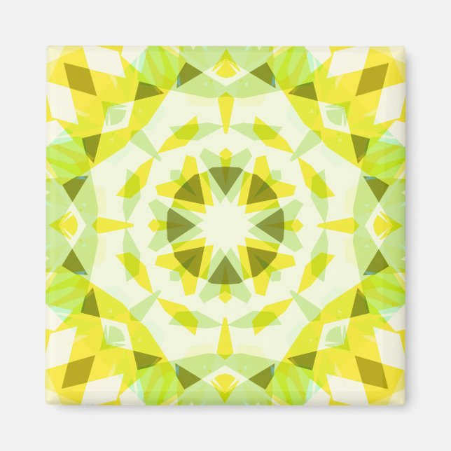 Bright Yellow Green Summer Star Dopamine Decor Art Magnet (Front)